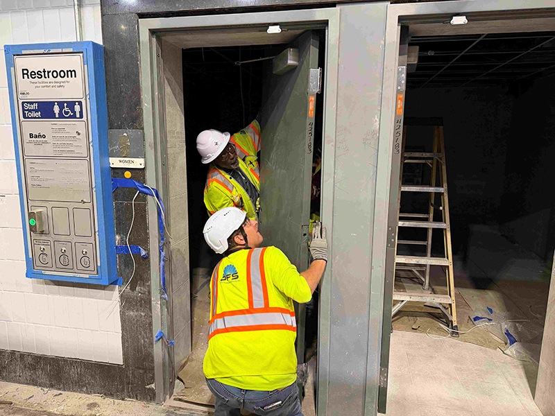 PFS Revees Young  C.E.R.M Installaing Employee Restroom Door  2026.04.30